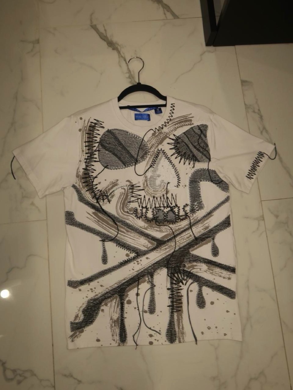 White Graphic Skull & Crossbones Short Sleeve Tee